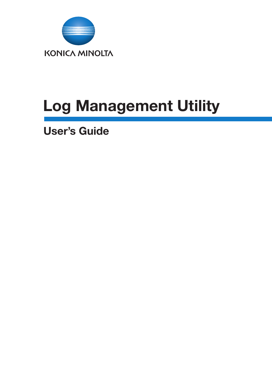 Konica Minolta PageScope Log Management Utility User Manual | 76 pages