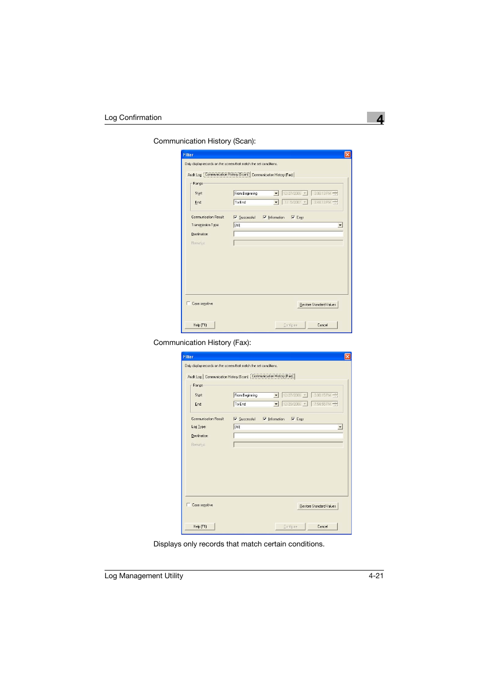 Konica Minolta PageScope Log Management Utility User Manual | Page 42 / 76