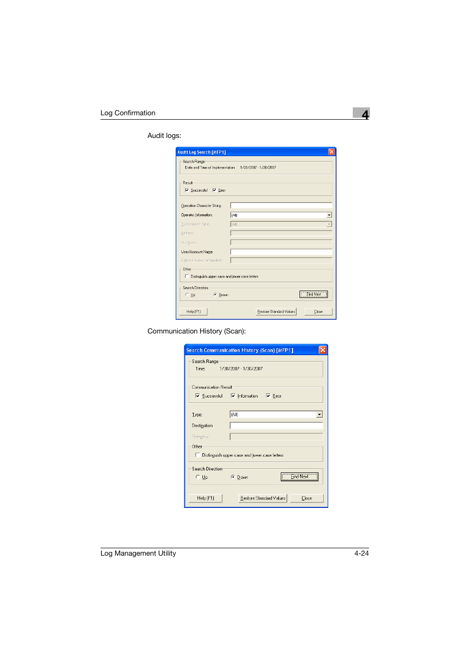 Konica Minolta PageScope Log Management Utility User Manual | Page 45 / 76