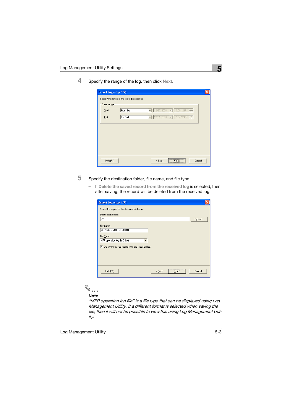 Konica Minolta PageScope Log Management Utility User Manual | Page 52 / 76