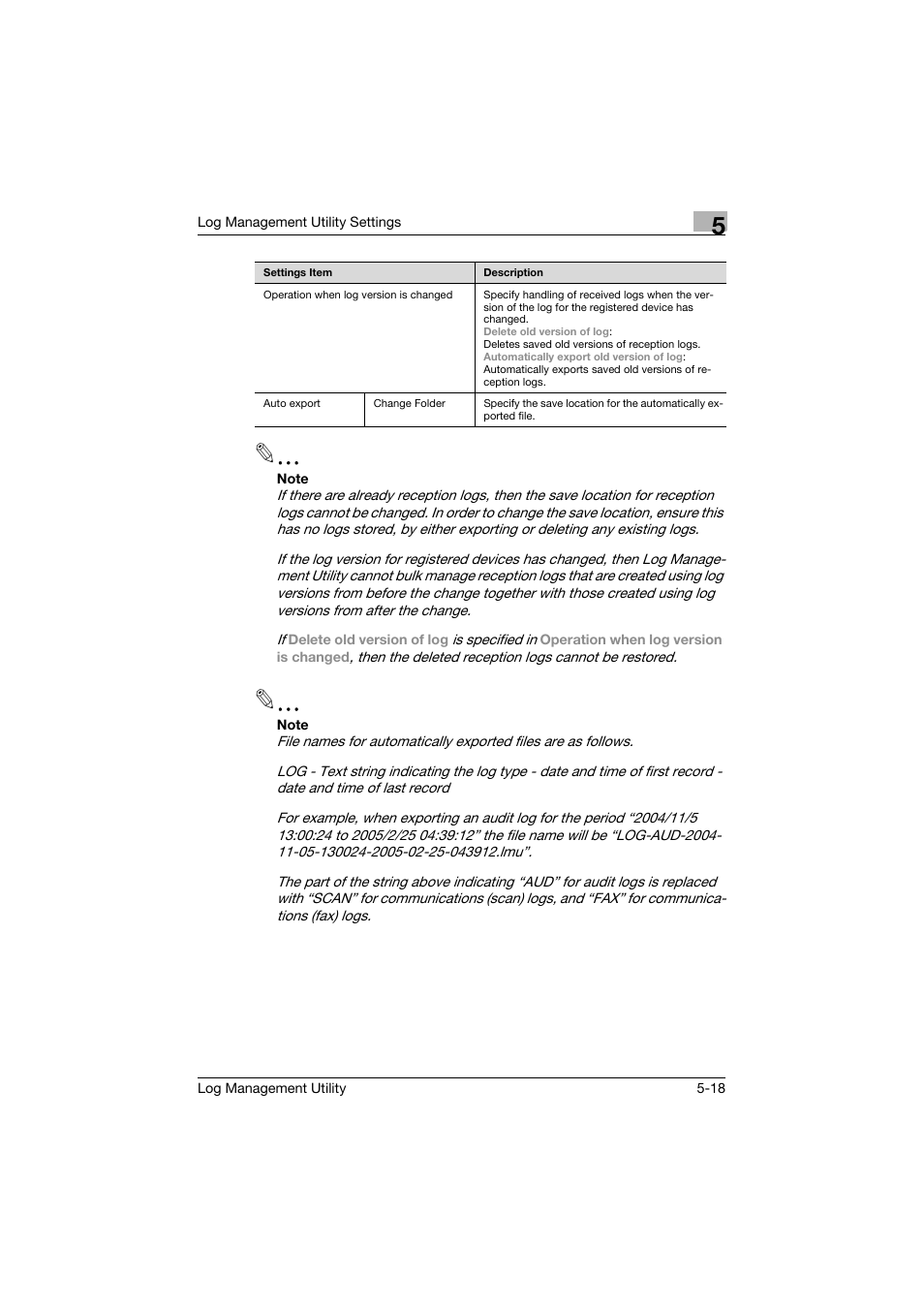 Konica Minolta PageScope Log Management Utility User Manual | Page 67 / 76