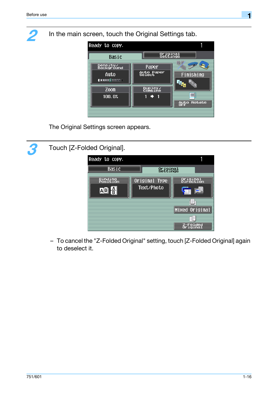 Konica Minolta bizhub 601 User Manual | Page 22 / 101