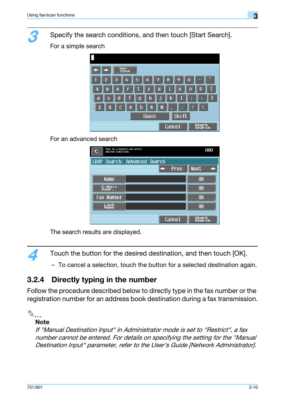 4 directly typing in the number, 4 directly typing in the number -10 | Konica Minolta bizhub 601 User Manual | Page 72 / 101