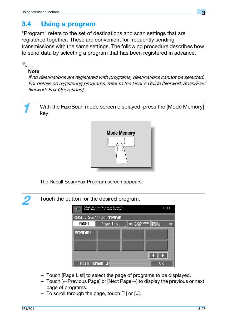 4 using a program, 4 using a program -27 | Konica Minolta bizhub 601 User Manual | Page 89 / 101