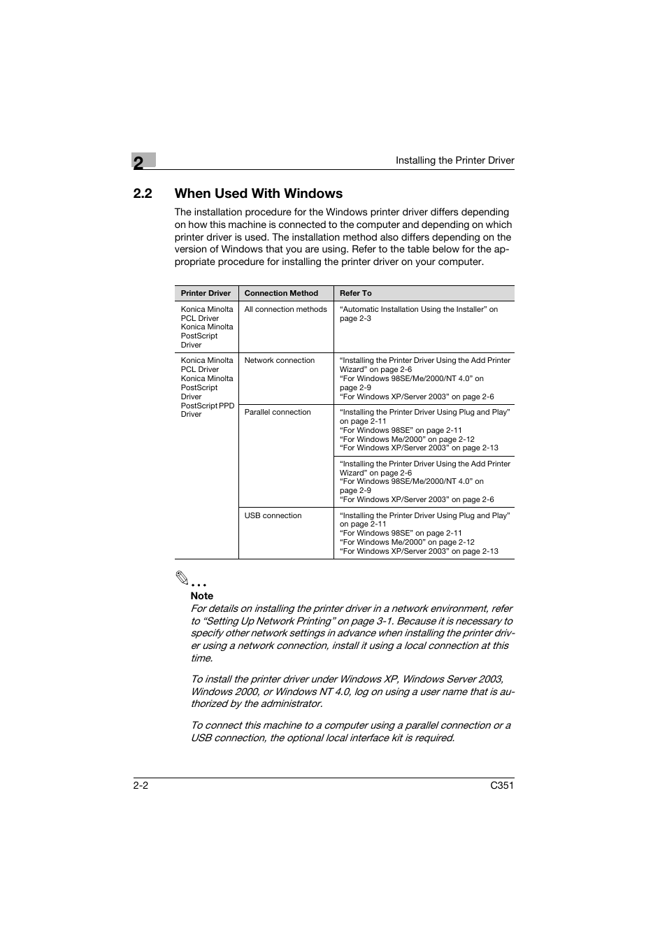 2 when used with windows, When used with windows -2 | Konica Minolta BIZHUB C351 User Manual | Page 25 / 94