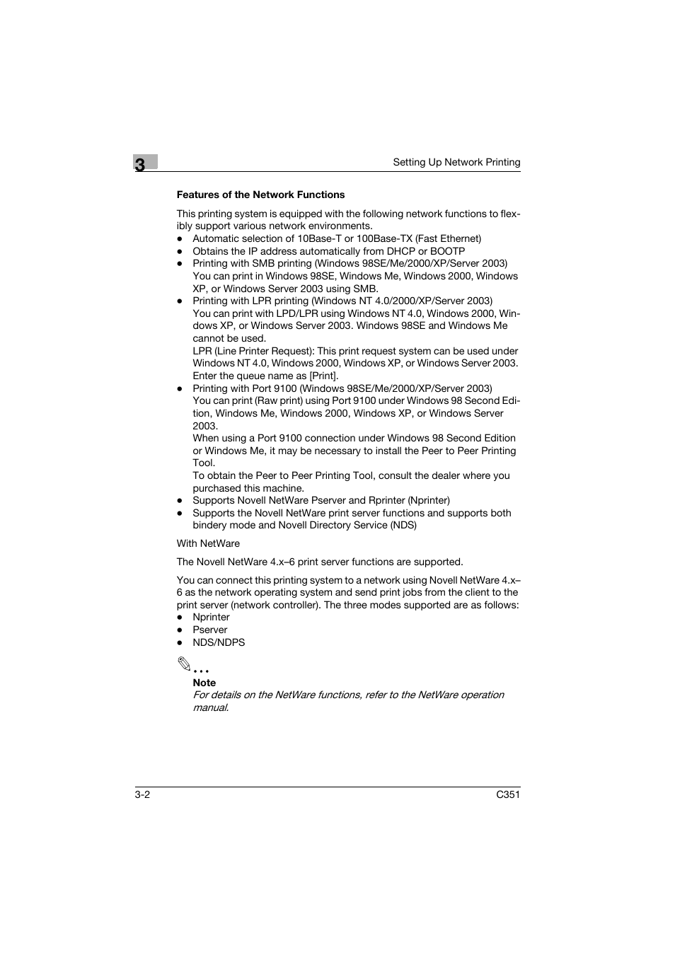 Features of the network functions, Features of the network functions -2 | Konica Minolta BIZHUB C351 User Manual | Page 49 / 94
