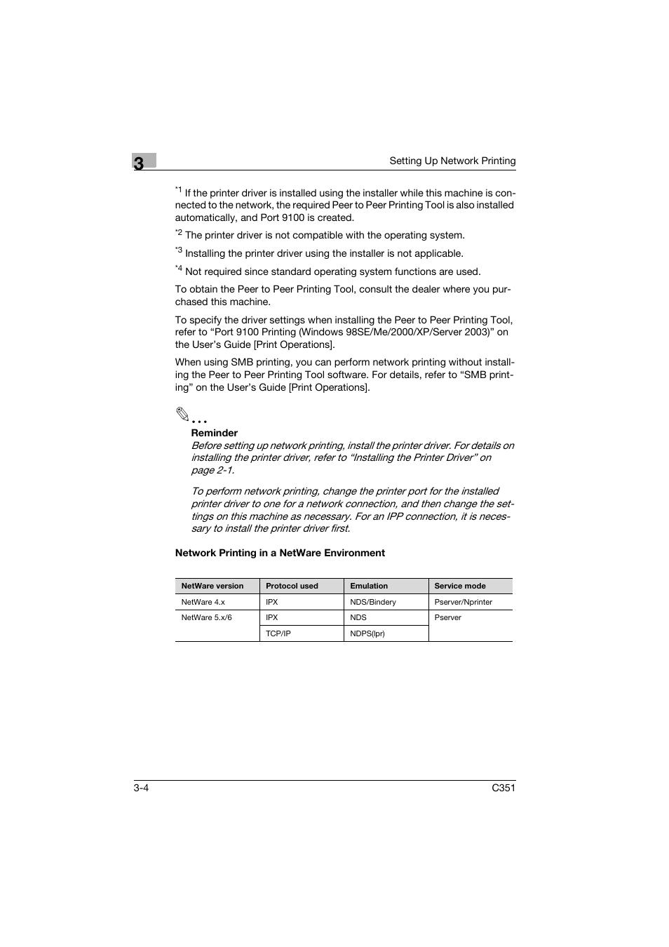 Network printing in a netware environment, Network printing in a netware environment -4 | Konica Minolta BIZHUB C351 User Manual | Page 51 / 94