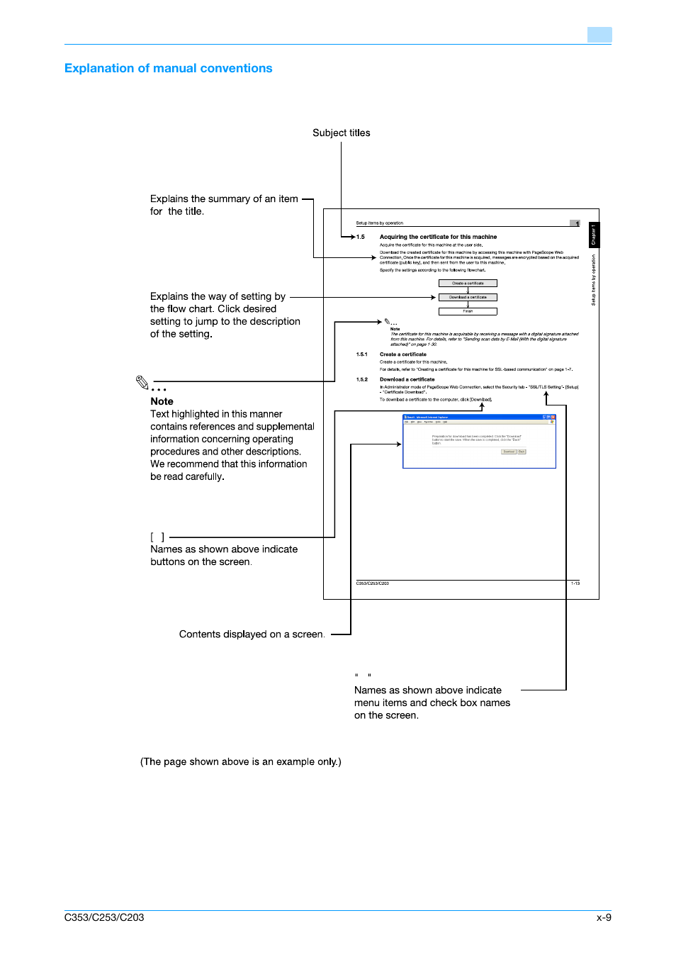 Explanation of manual conventions | Konica Minolta bizhub C353 User Manual | Page 10 / 220