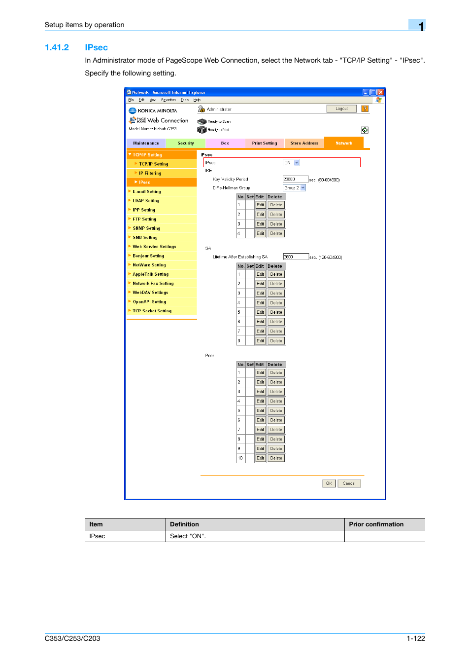 2 ipsec, Ipsec -122, Ipsec | Konica Minolta bizhub C353 User Manual | Page 135 / 220