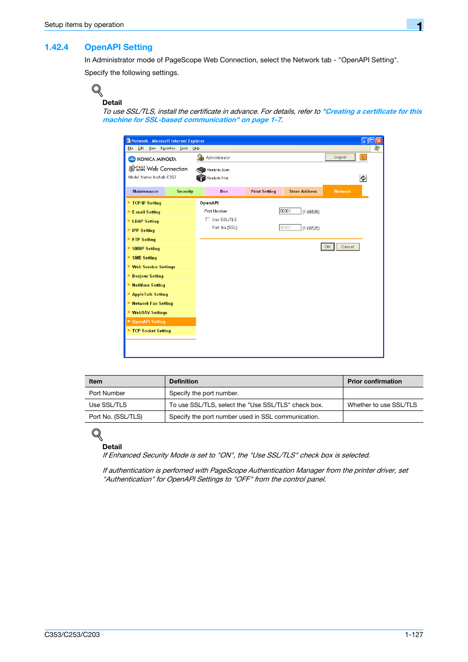 4 openapi setting, Openapi setting -127, Openapi setting | Konica Minolta bizhub C353 User Manual | Page 140 / 220