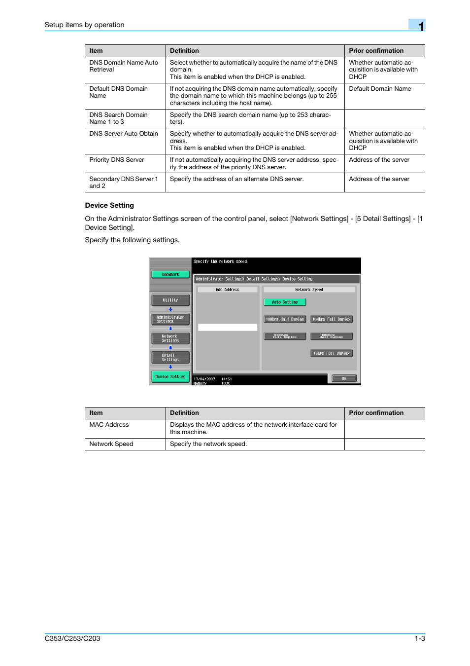 Device setting, Device setting -3 | Konica Minolta bizhub C353 User Manual | Page 16 / 220