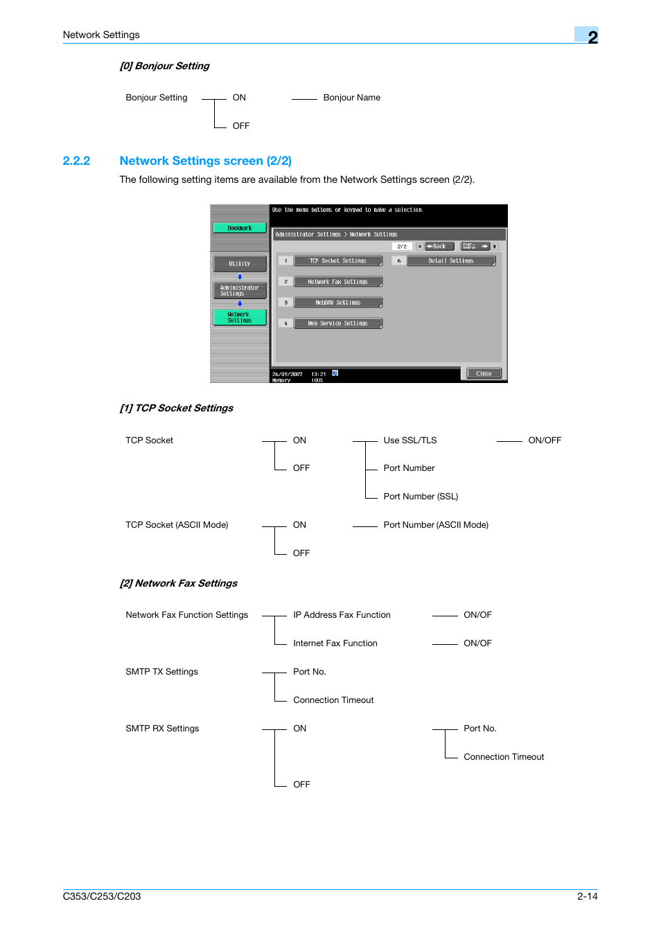 2 network settings screen (2/2), Network settings screen (2/2) -14 | Konica Minolta bizhub C353 User Manual | Page 201 / 220