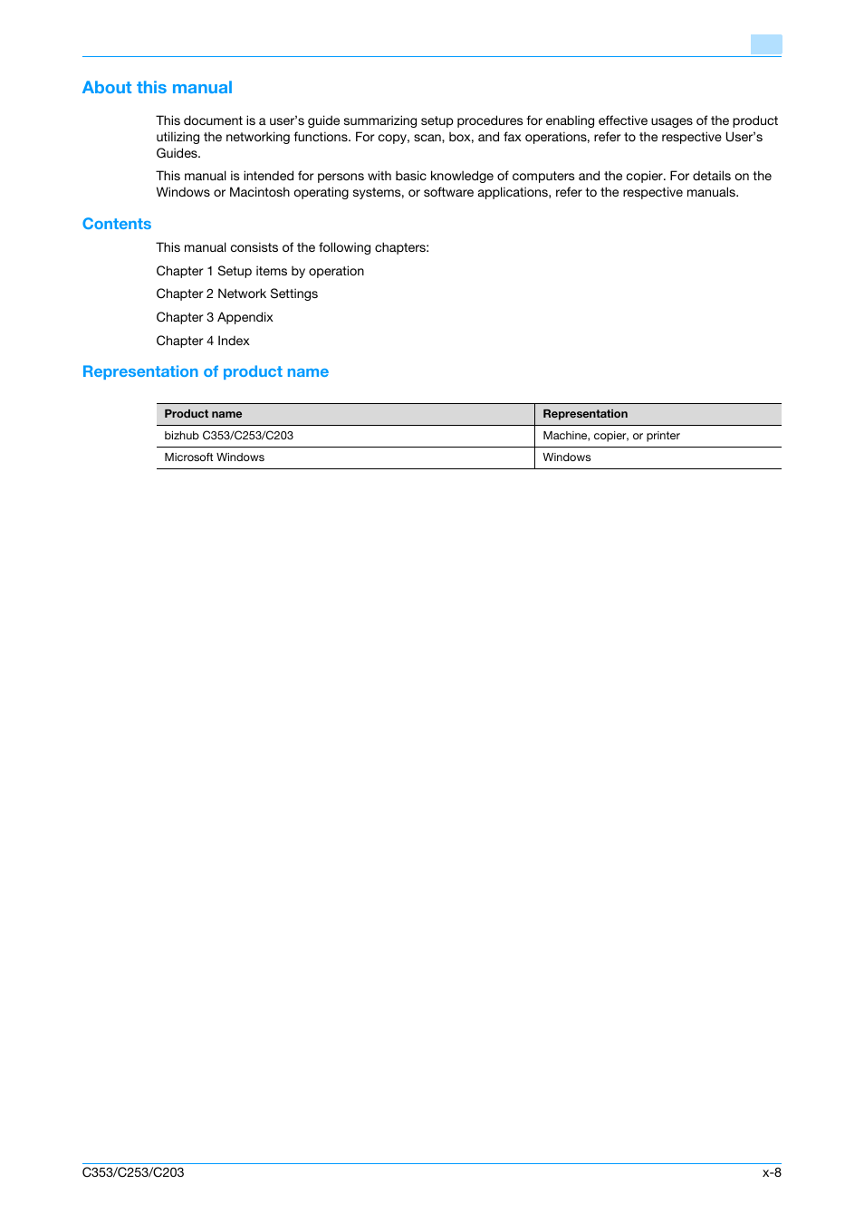 Konica Minolta bizhub C353 User Manual | Page 9 / 220