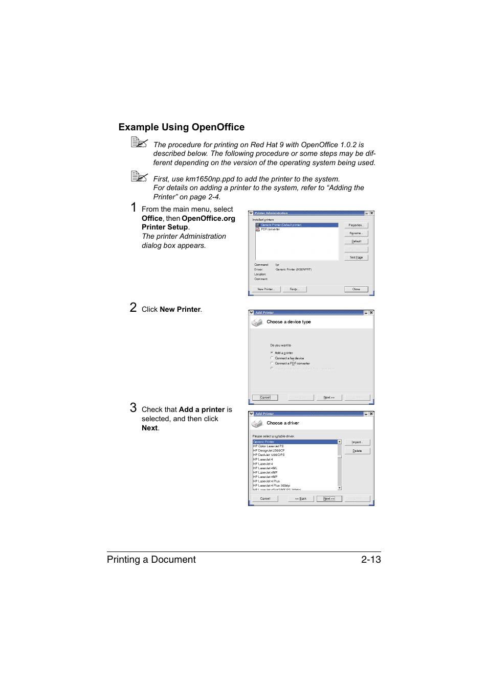 Example using openoffice, Example using openoffice -13 | Konica Minolta magicolor 1650EN User Manual | Page 118 / 317