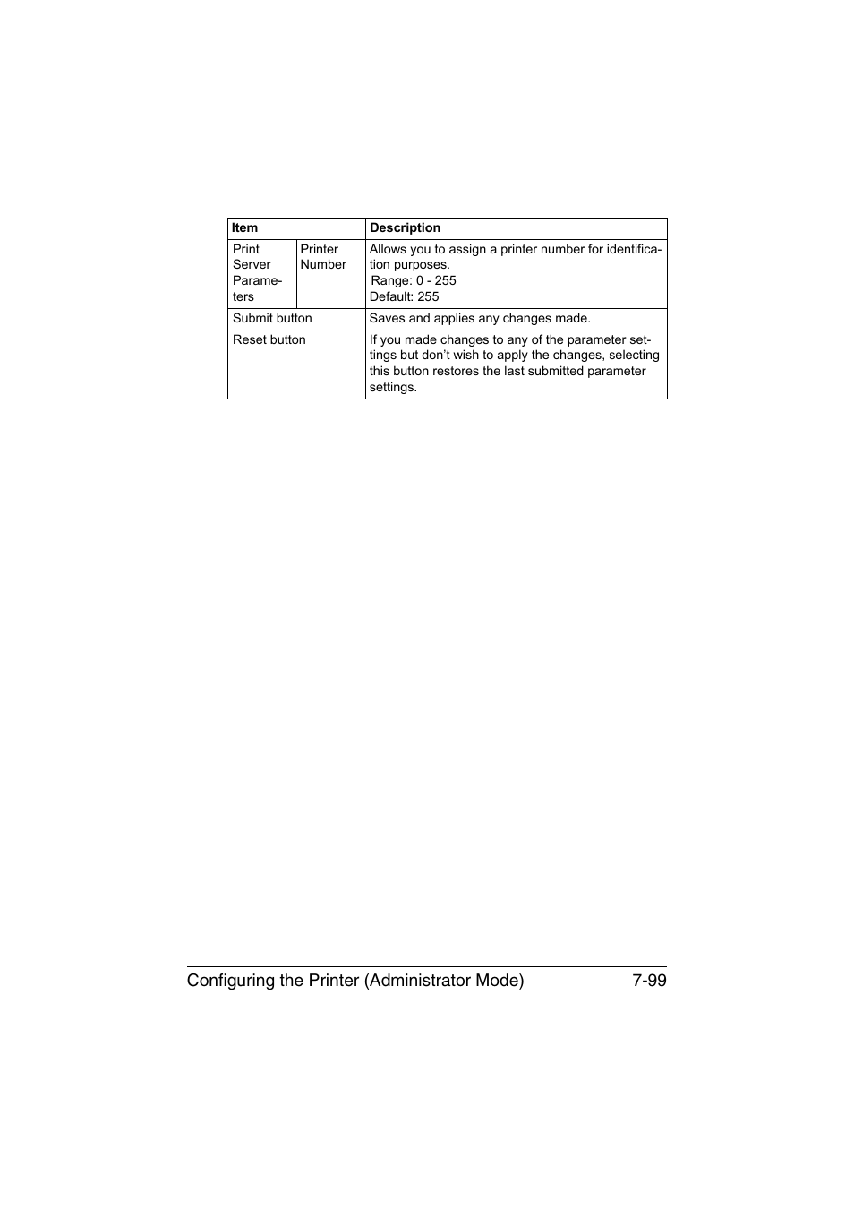 Configuring the printer (administrator mode) 7-99 | Konica Minolta magicolor 1650EN User Manual | Page 284 / 317