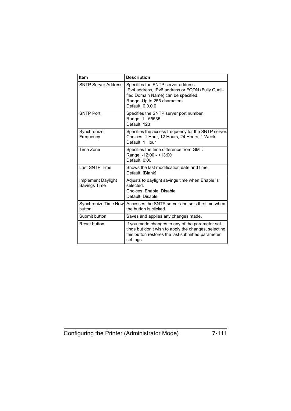 Configuring the printer (administrator mode) 7-111 | Konica Minolta magicolor 1650EN User Manual | Page 296 / 317