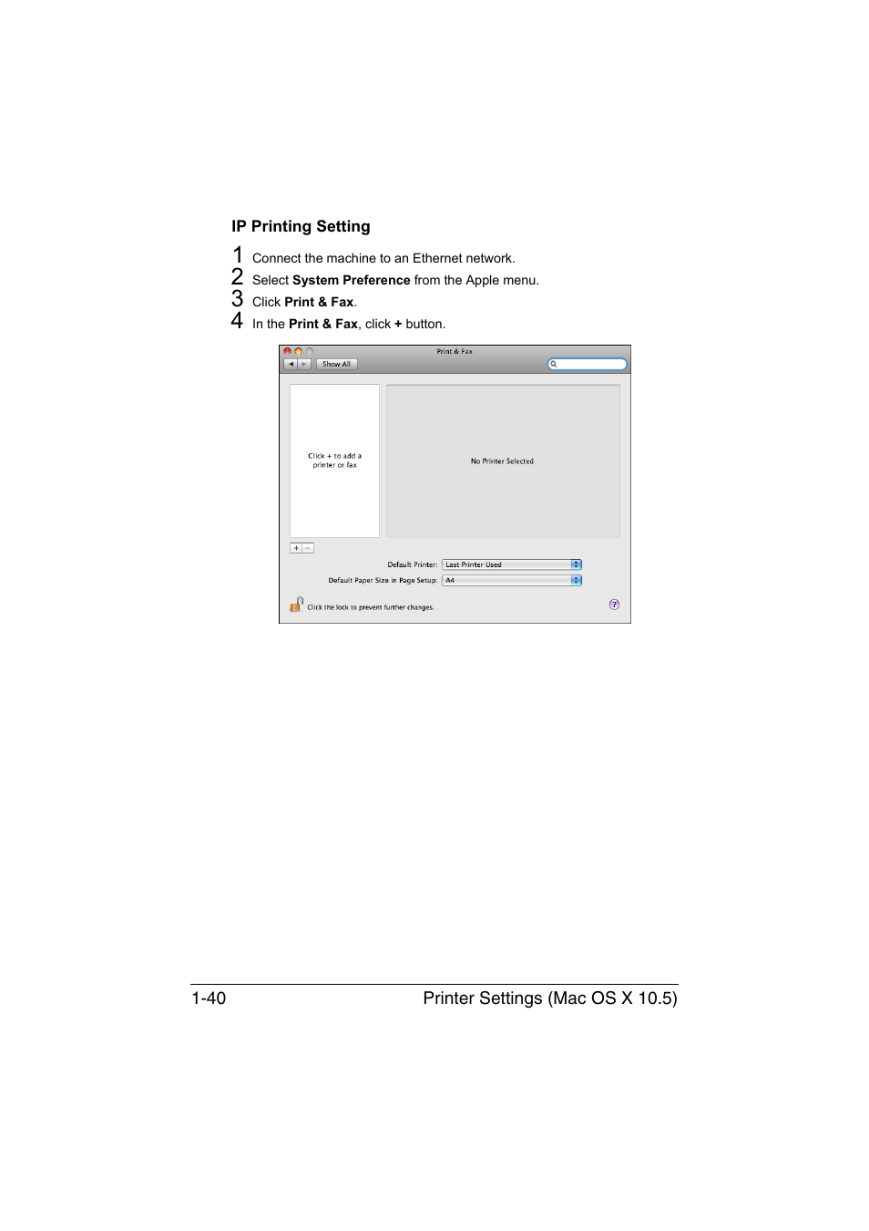 Ip printing setting, Ip printing setting -40 | Konica Minolta magicolor 1650EN User Manual | Page 61 / 317