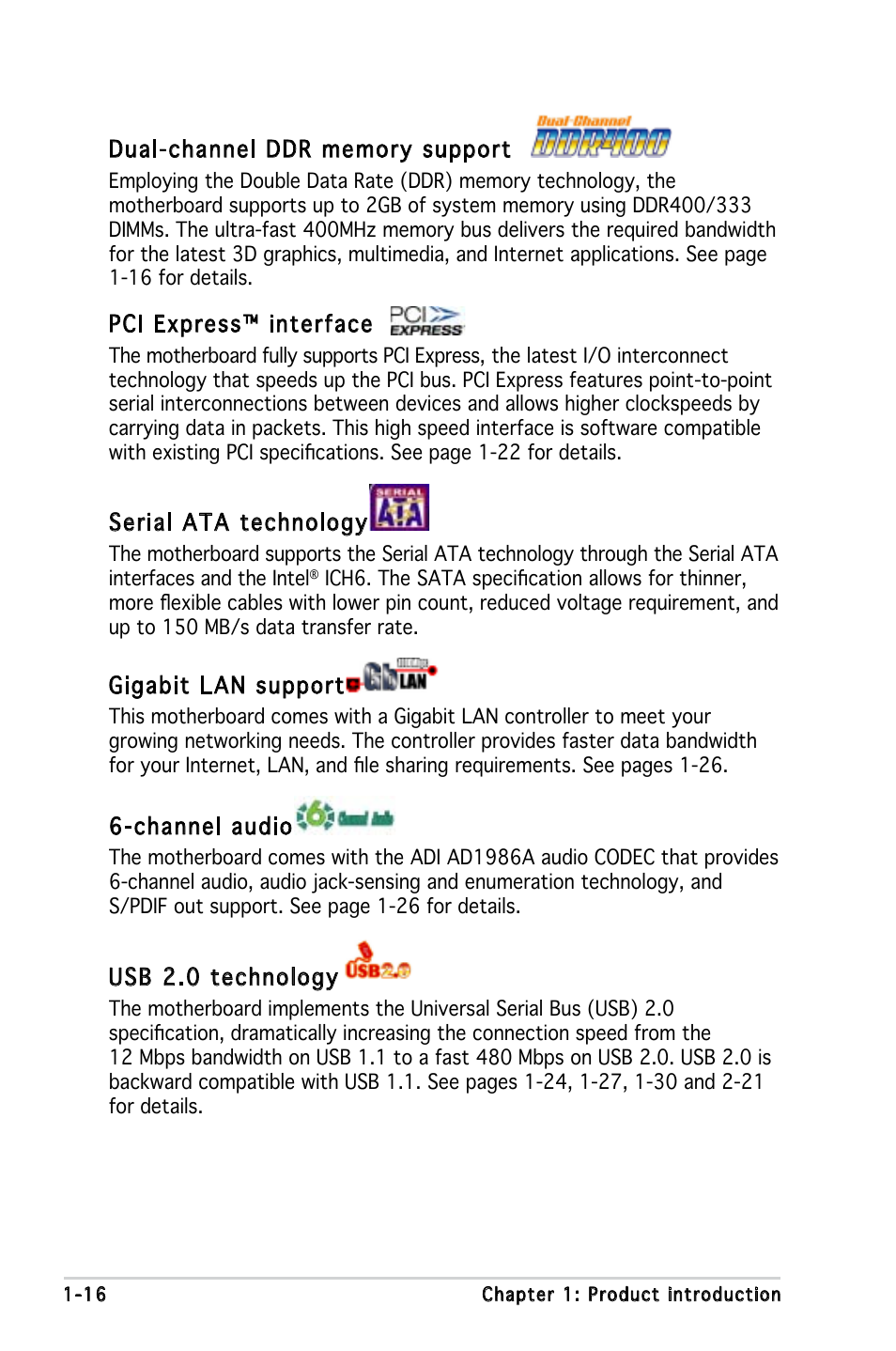 Asus P5GPL-X SE User Manual | Page 16 / 94