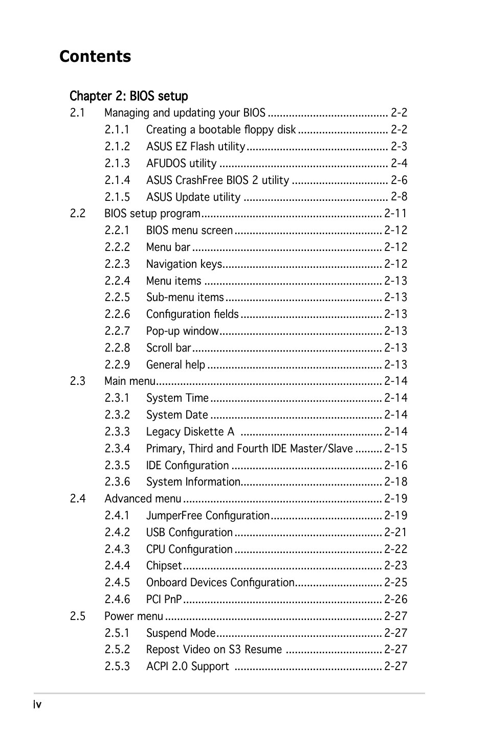 Asus P5GPL-X SE User Manual | Page 4 / 94