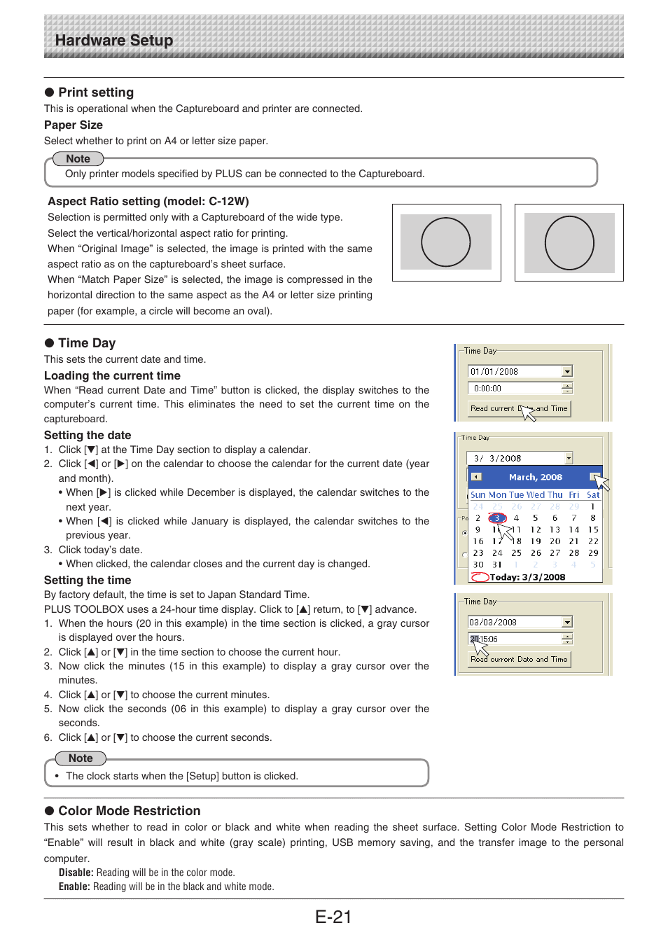 E-21, Hardware setup | Konica Minolta magicolor plus User Manual | Page 21 / 32