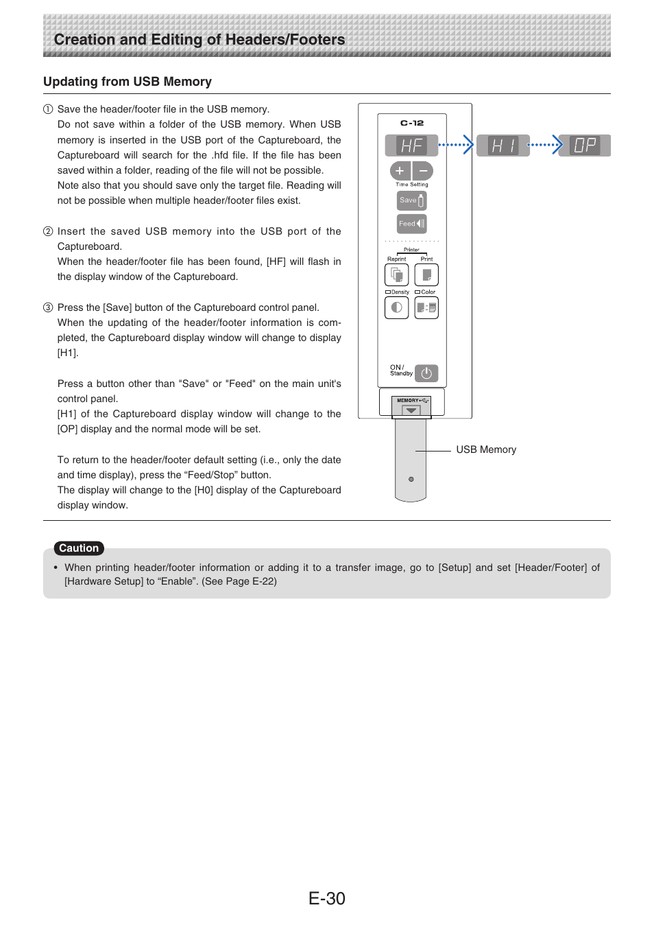 E-30, Creation and editing of headers/footers | Konica Minolta magicolor plus User Manual | Page 30 / 32