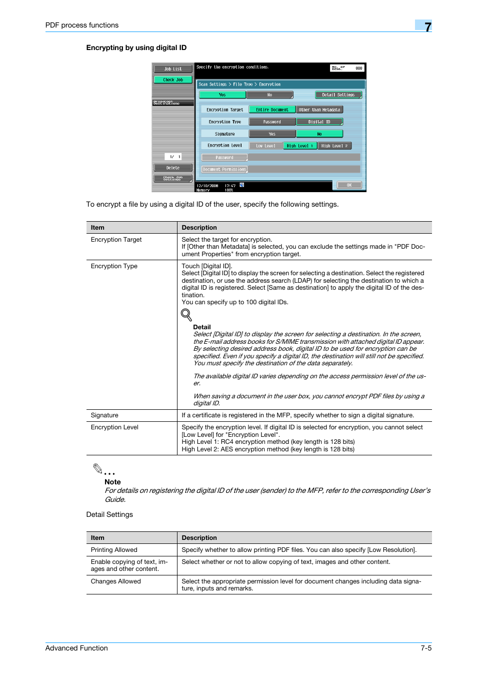 Encrypting by using digital id, Encrypting by using digital id -5 | Konica Minolta bizhub 361 User Manual | Page 59 / 84