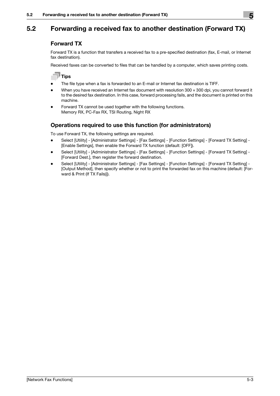 Forward tx | Konica Minolta bizhub 4050 User Manual | Page 28 / 42