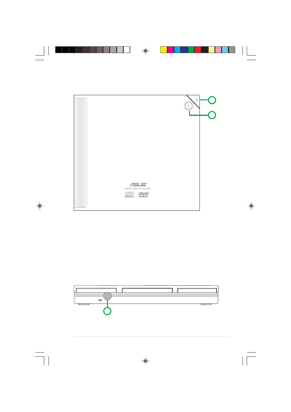 Top cover panel, Left side panel | Asus Dual-Interface External Slim Combo Drive SCB-1608-D User Manual | Page 13 / 54