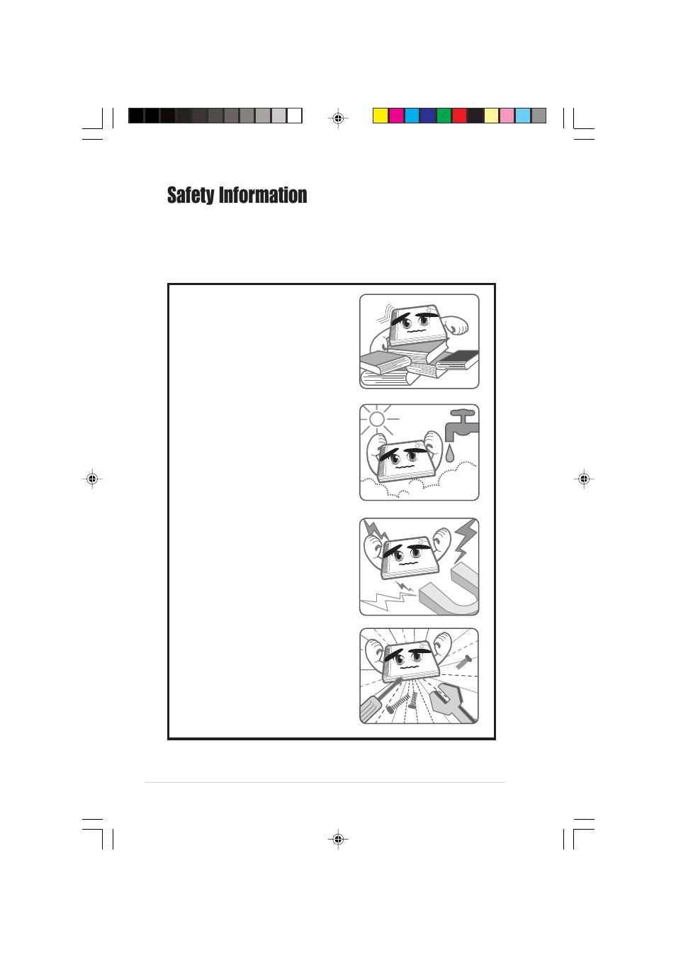 Safety information, Installation notices | Asus Dual-Interface External Slim Combo Drive SCB-1608-D User Manual | Page 6 / 54