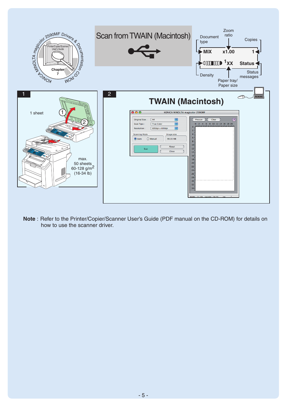 Scan from twain (macintosh), Twain (macintosh) | Konica Minolta magicolor 2590MF User Manual | Page 5 / 12