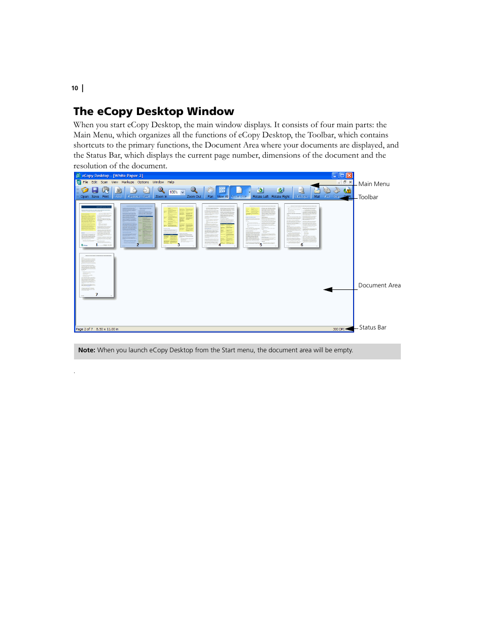 The ecopy desktop window | Konica Minolta eCopy User Manual | Page 14 / 34