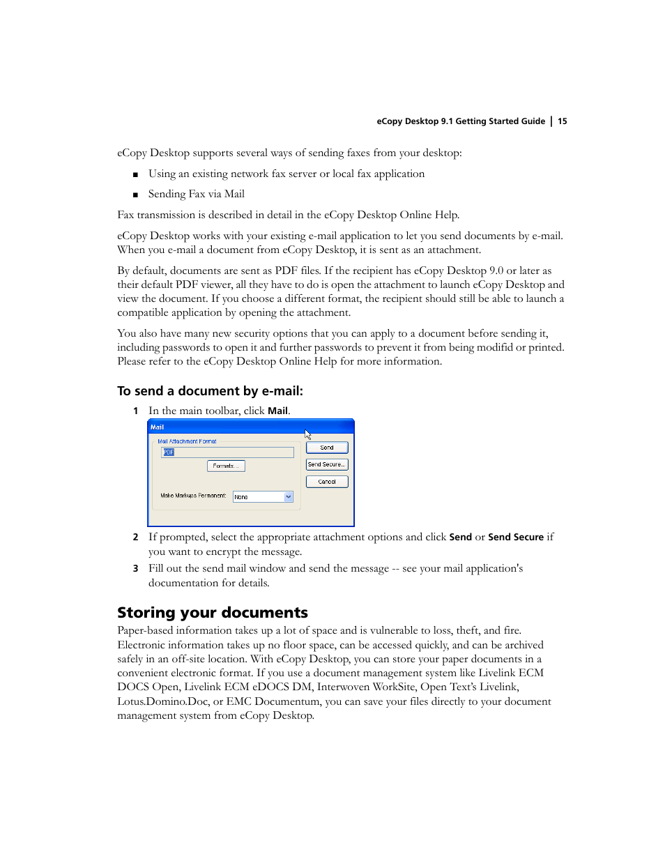 Storing your documents | Konica Minolta eCopy User Manual | Page 19 / 34
