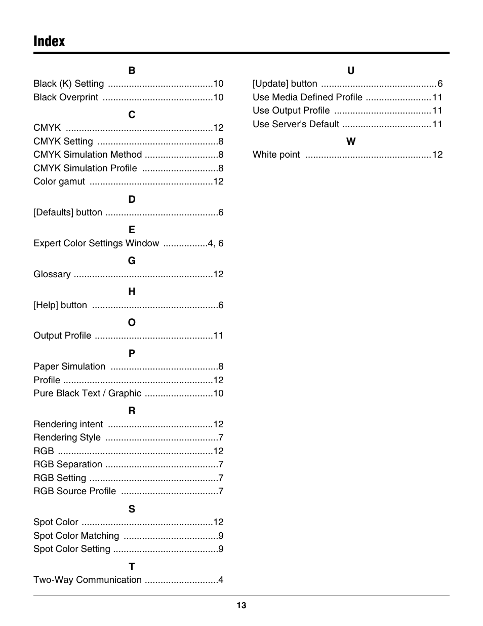Index | Konica Minolta bizhub PRO C500 User Manual | Page 13 / 14