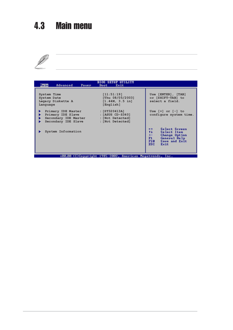 3 main menu, 4 language [english | Asus K8V SE User Manual | Page 78 / 140