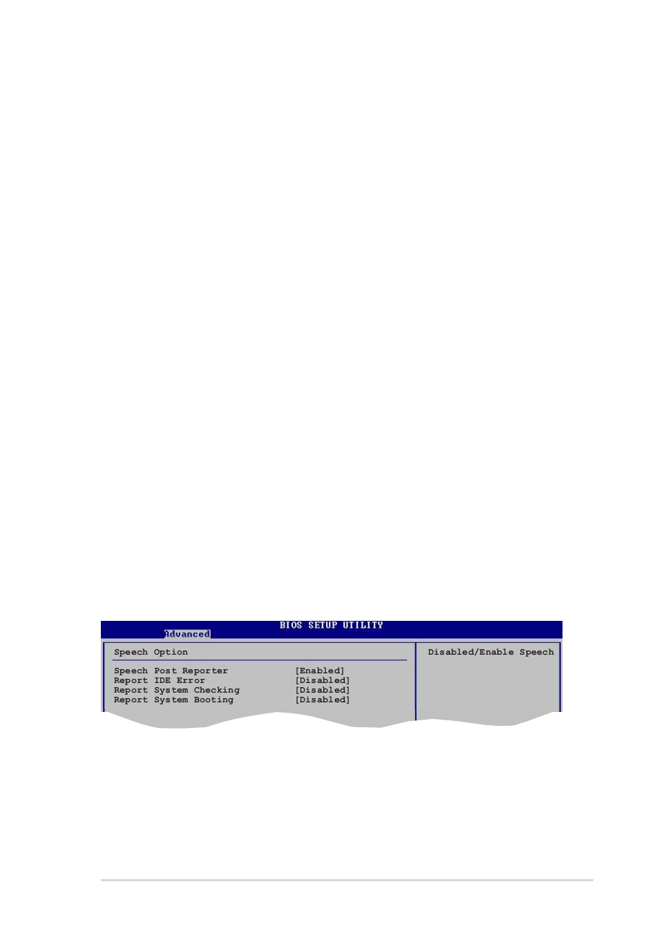 6 speech configuration, Cpu voltage [1.400 v, Ddr voltage [auto | Agp voltage [1.5v, V-link voltage [2.5v, Performance mode [auto, Speech post reporter [enabled | Asus K8V SE User Manual | Page 93 / 140