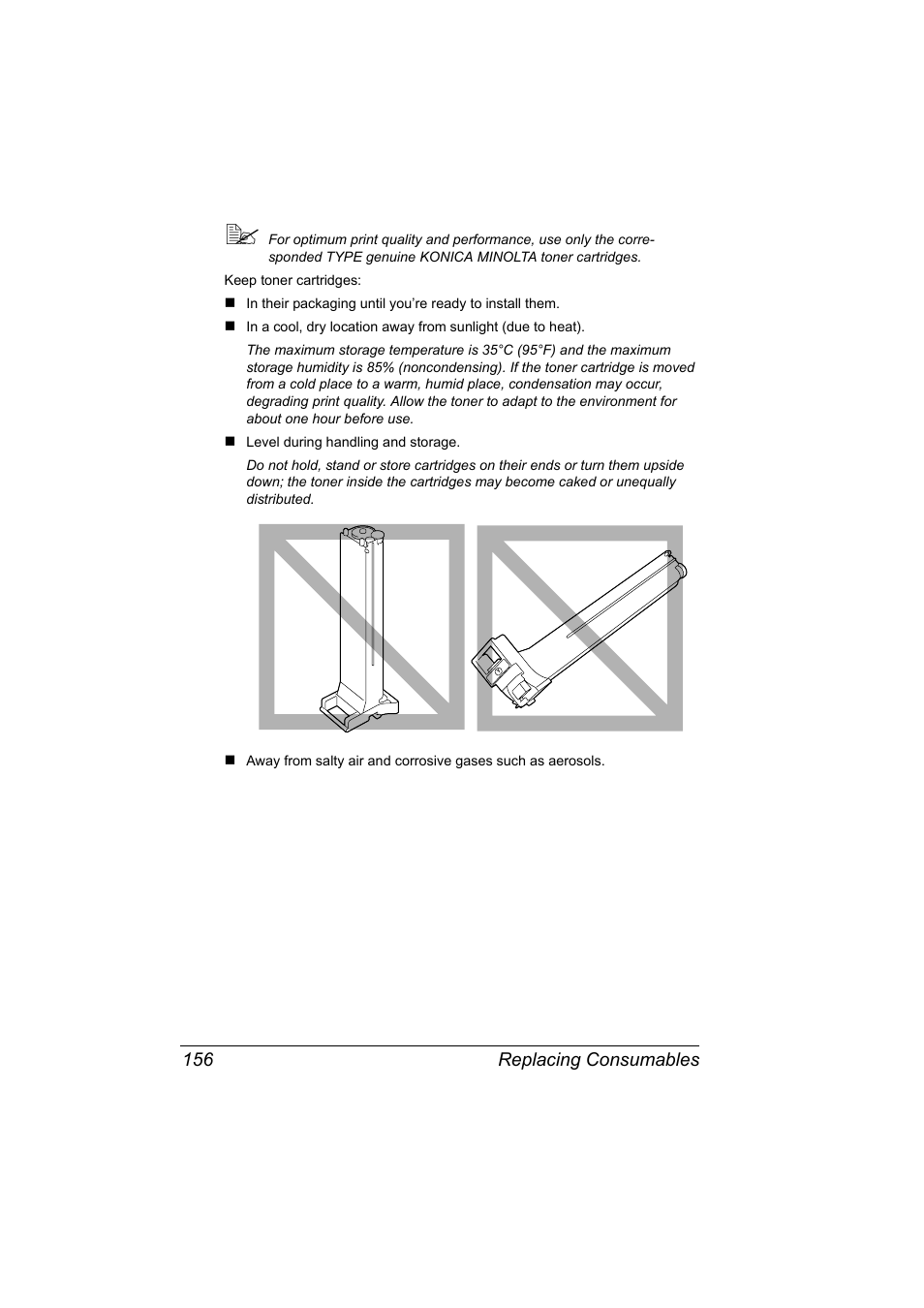 Replacing consumables 156 | Konica Minolta magicolor 5650 User Manual | Page 170 / 302
