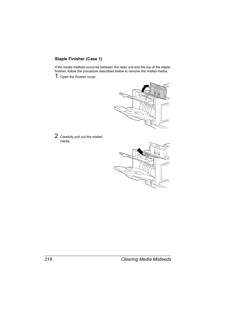 Staple finisher (case 1), Staple finisher (case 1) 216 | Konica Minolta magicolor 5650 User Manual | Page 230 / 302