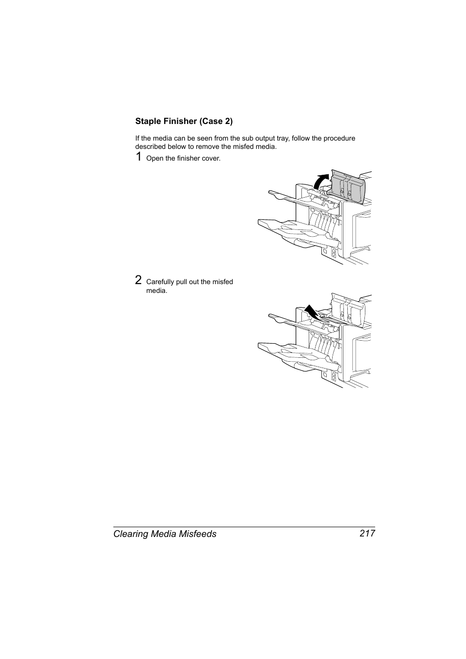 Staple finisher (case 2), Staple finisher (case 2) 217 | Konica Minolta magicolor 5650 User Manual | Page 231 / 302