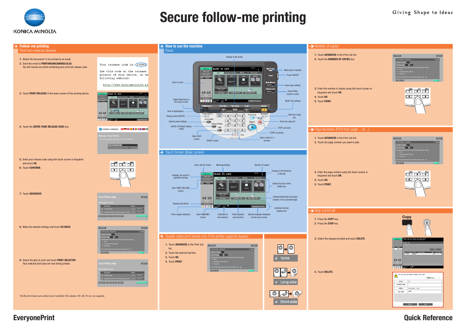 Konica Minolta EveryonePrint User Manual | 1 page