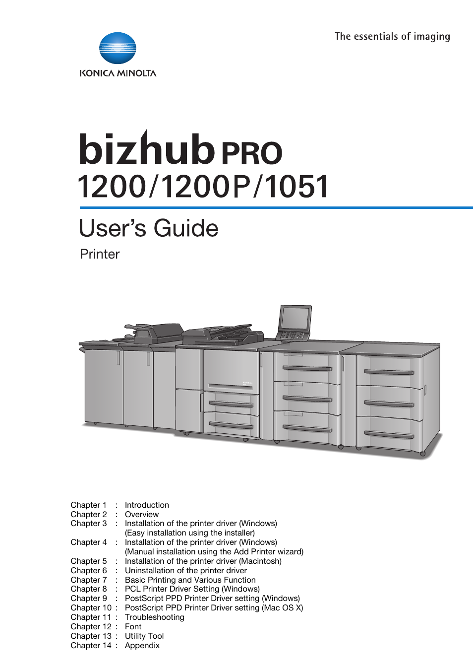 Konica Minolta bizhub PRO 1051 User Manual | 355 pages