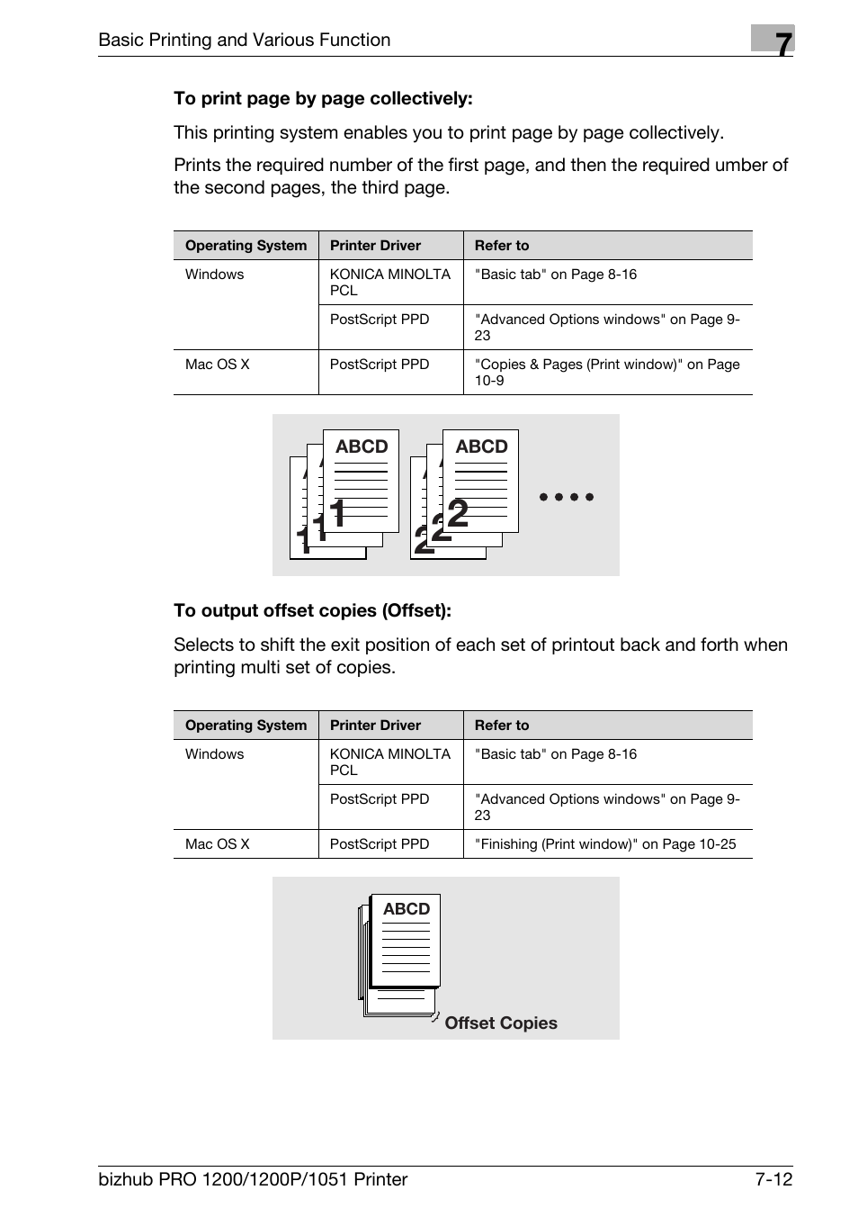 To output offset copies (offset) | Konica Minolta bizhub PRO 1051 User Manual | Page 109 / 355