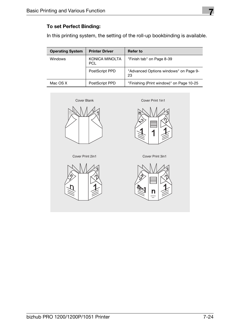 To set perfect binding | Konica Minolta bizhub PRO 1051 User Manual | Page 121 / 355