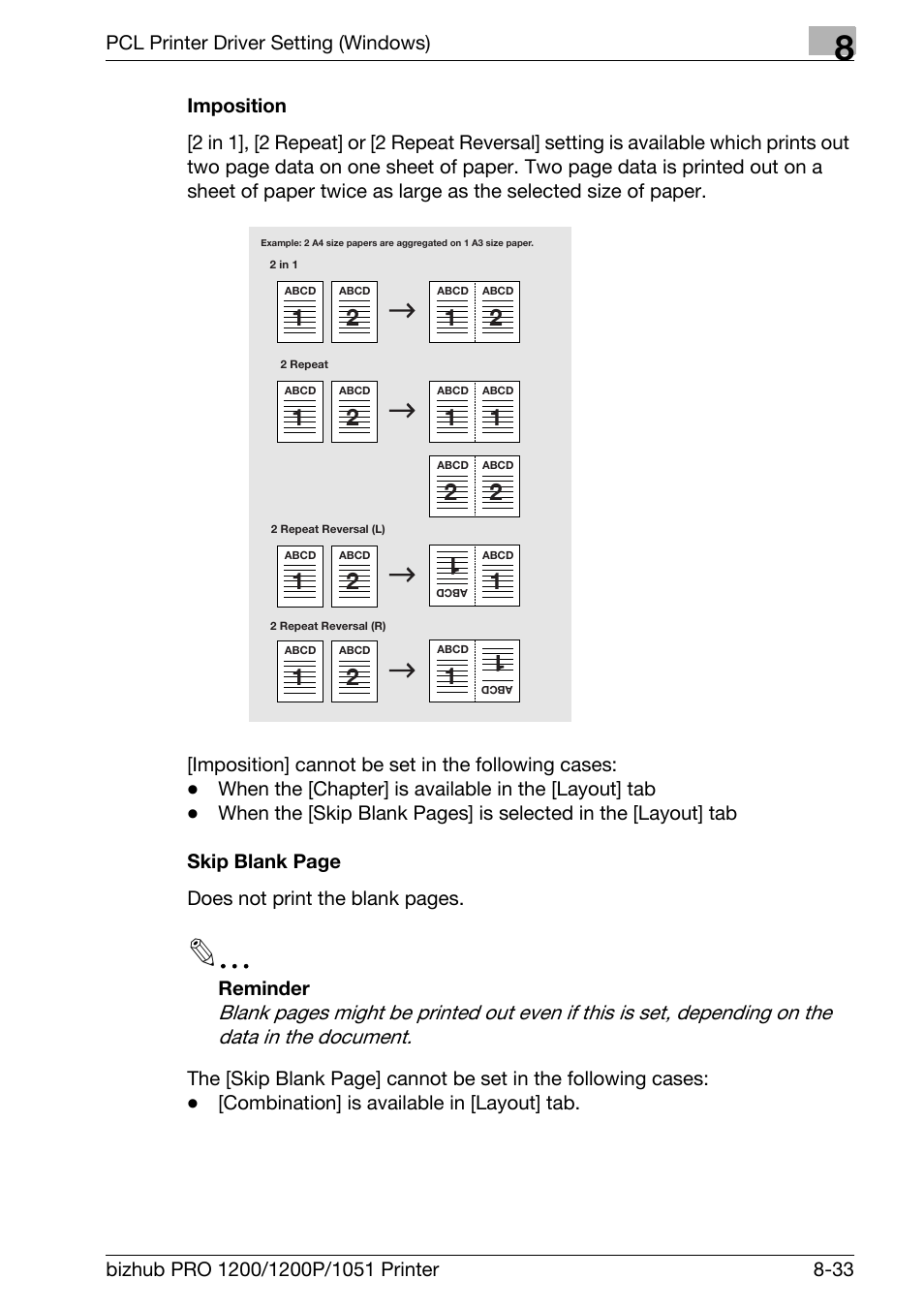 Imposition | Konica Minolta bizhub PRO 1051 User Manual | Page 164 / 355