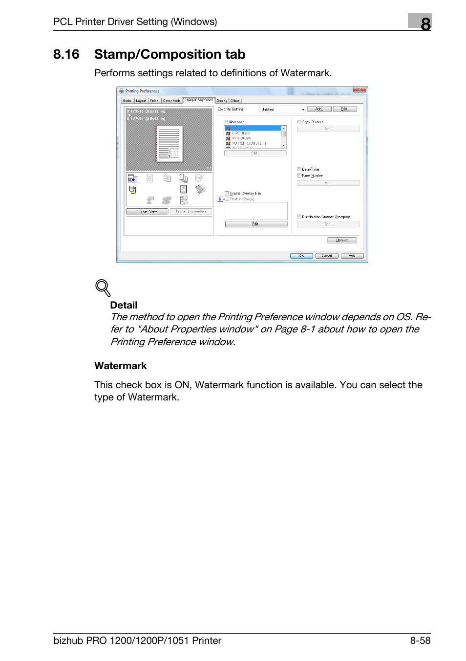 16 stamp/composition tab, Watermark, Stamp/composition tab -58 | Konica Minolta bizhub PRO 1051 User Manual | Page 189 / 355