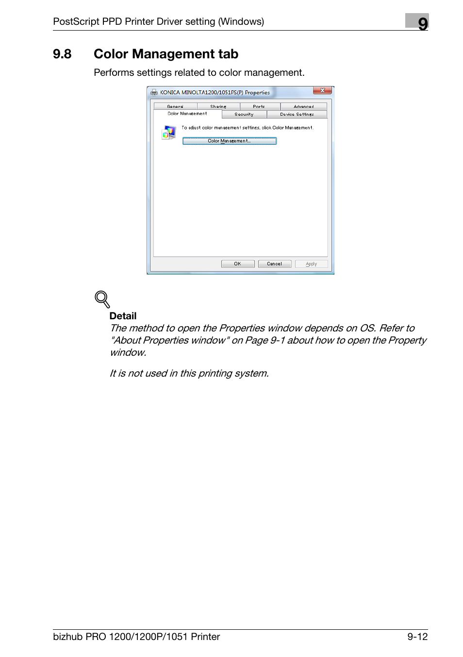 8 color management tab, Color management tab -12 | Konica Minolta bizhub PRO 1051 User Manual | Page 220 / 355