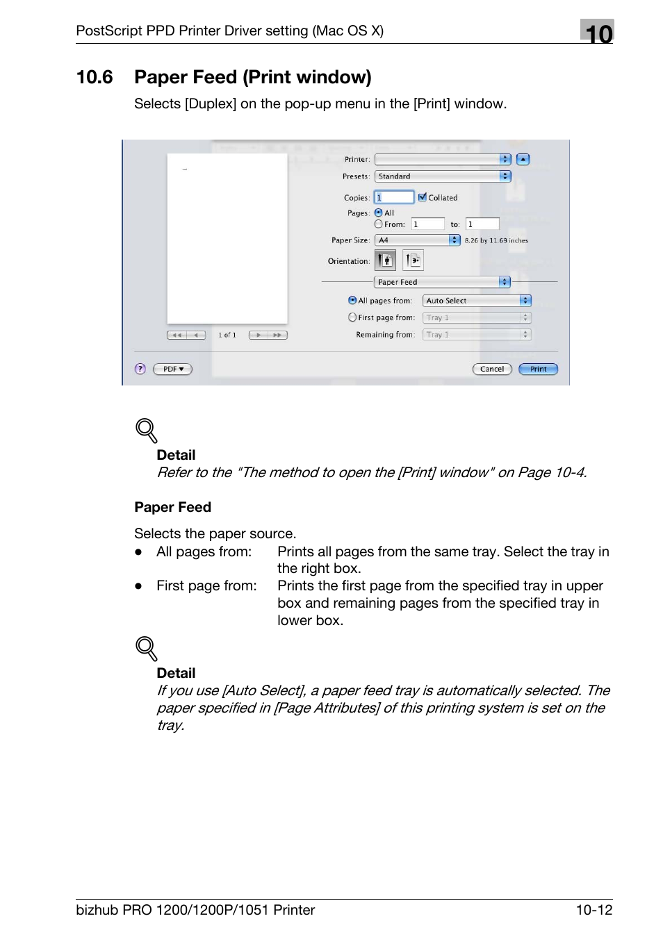 6 paper feed (print window), Paper feed, Paper feed (print window) -12 | Konica Minolta bizhub PRO 1051 User Manual | Page 263 / 355