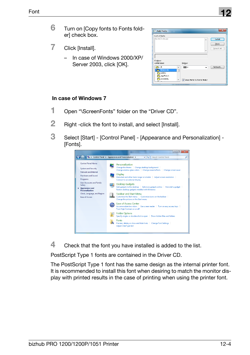 In case of windows 7 | Konica Minolta bizhub PRO 1051 User Manual | Page 298 / 355