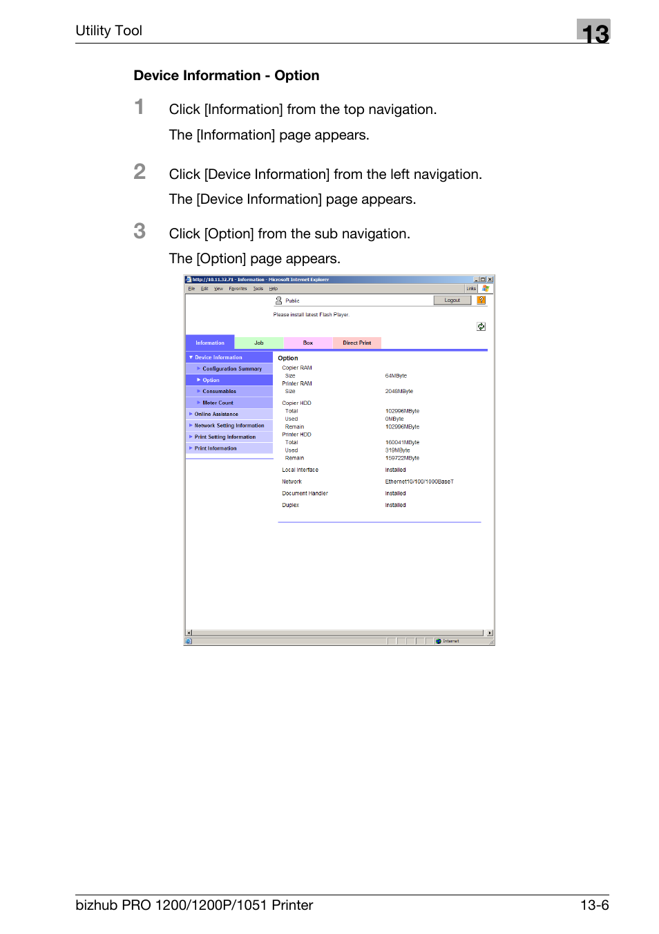 Device information - option | Konica Minolta bizhub PRO 1051 User Manual | Page 306 / 355