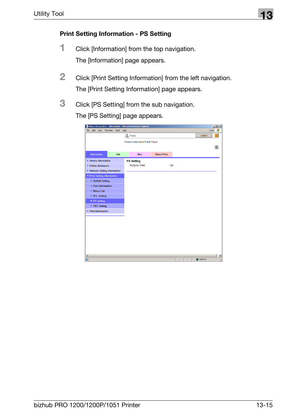 Print setting information - ps setting | Konica Minolta bizhub PRO 1051 User Manual | Page 315 / 355