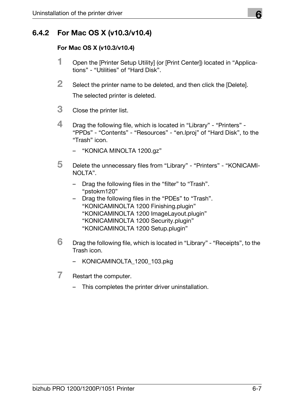 2 for mac os x (v10.3/v10.4), For mac os x (v10.3/v10.4), For mac os x (v10.3/v10.4) -7 | Konica Minolta bizhub PRO 1051 User Manual | Page 97 / 355